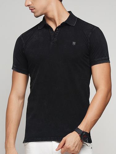 black cotton polo t-shirt - 15118519 - Very Small Image - 1