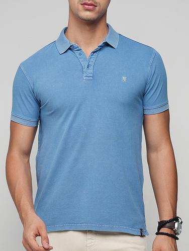 blue cotton polo t-shirt - 15118520 - Very Small Image - 1