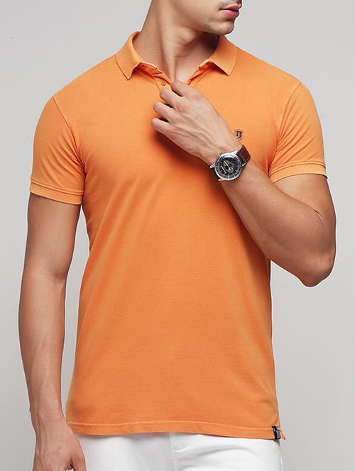 orange cotton polo t-shirt - 15118522 - Very Small Image - 1