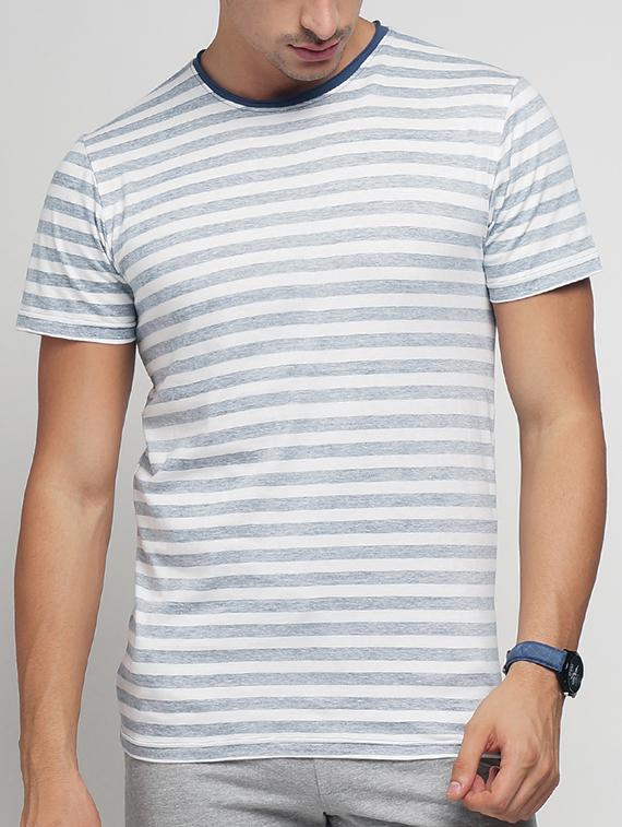 blue cotton striped t-shirt - 15118525 - Zoom Image - 1