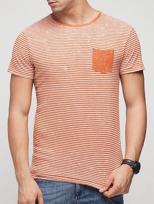 orange cotton pocket t-shirt - 15118529 - Standard Image - 1
