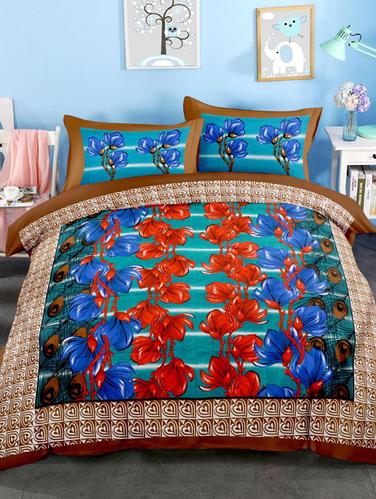 Cotton Double bedsheet with 2 Pillow Covers - 15118589 - Very Small Image - 1