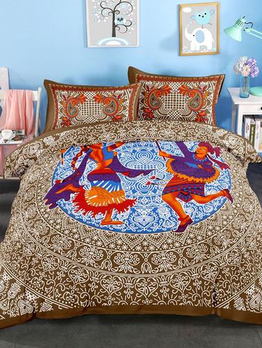 Cotton Double bedsheet with 2 Pillow Covers - 15118605 - Very Small Image - 1