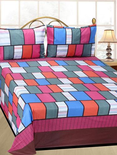 Cotton Double Bedsheet With 2 Pillow Covers - 15118617 - Very Small Image - 1