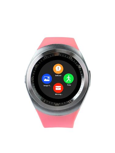 JM New Y1 Pink Colour Smart Watch With sim/sd Support - 15118708 - Very Small Image - 1