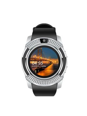 JM New V8 Black Silver Colour Smart Watch With Sim/sd card support - 15118710 - Standard Image - 1