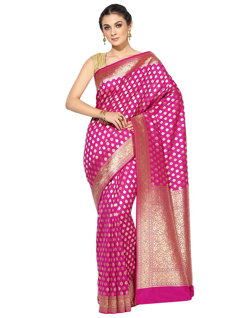 gold zari motif banarasi saree with blouse - 15118872 - Zoom Image - 1