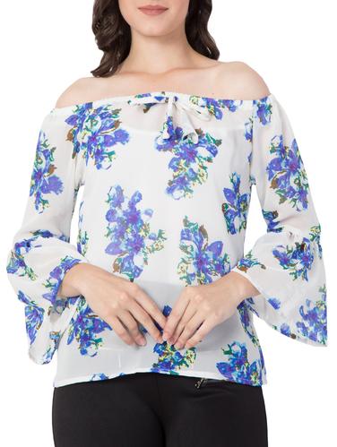 white floral off shoulder top - 15119005 - Very Small Image - 1