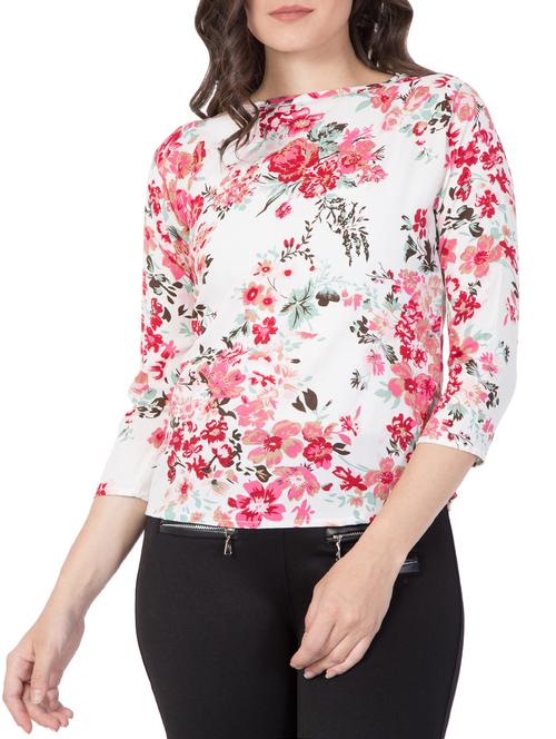 white floral printed top - 15119018 - Standard Image - 1