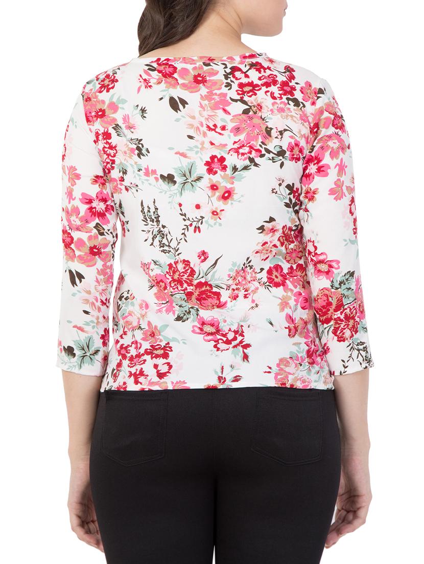 white floral printed top - 15119018 - Zoom Image - 3