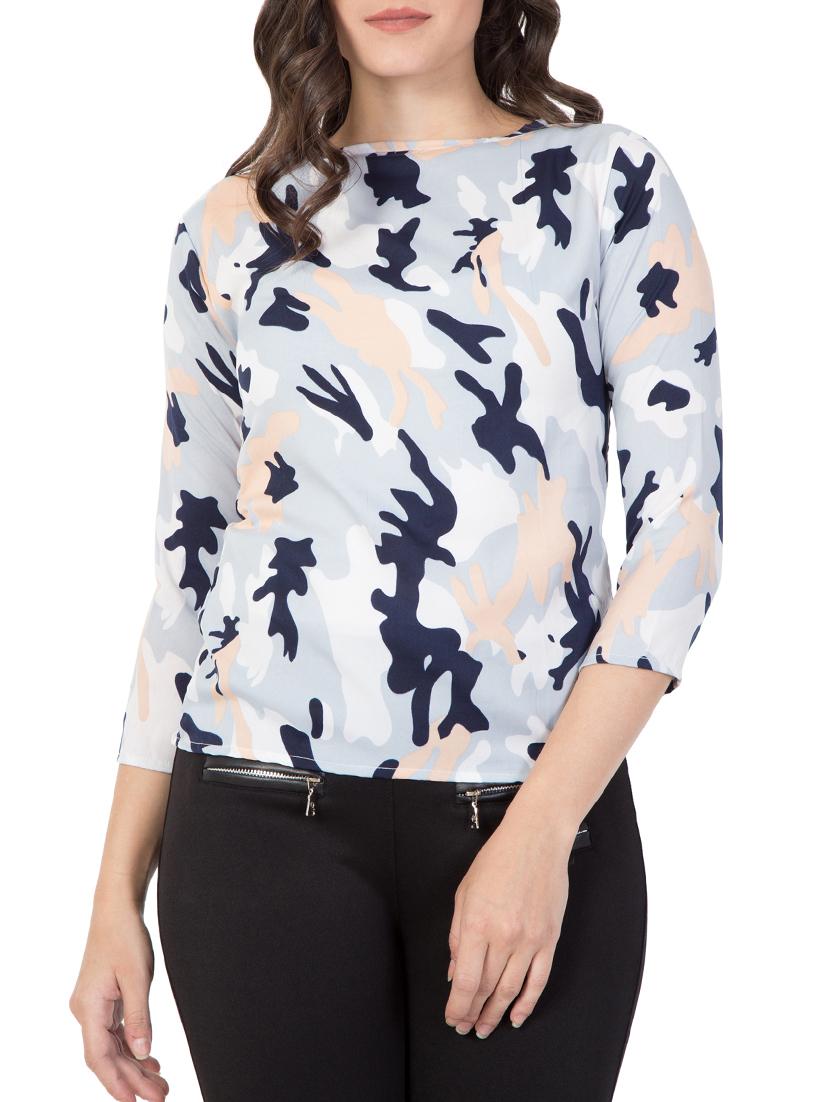 light blue printed top - 15119019 - Zoom Image - 1