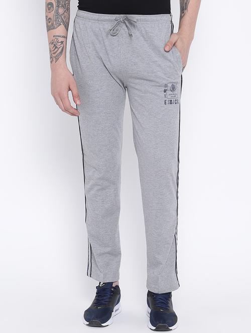grey cotton full length track pant - 15119040 - Very Small Image - 1
