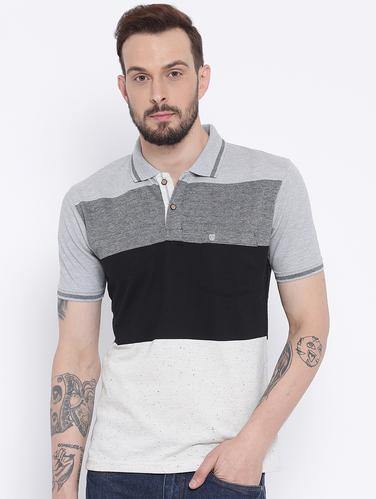 grey cotton color block t-shirt - 15119057 - Very Small Image - 1