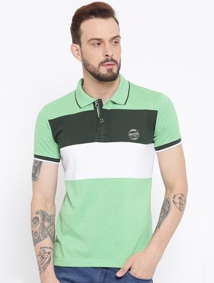 green cotton color block t-shirt - 15119069 - Standard Image - 1