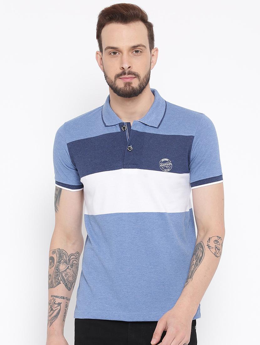 blue cotton polo t-shirt - 15119070 - Zoom Image - 1