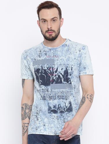 blue cotton all over print t-shirt - 15119086 - Very Small Image - 1