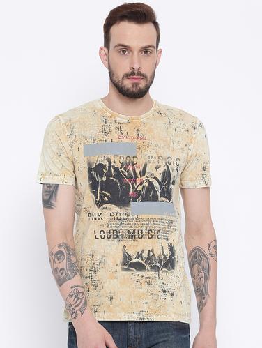 yellow cotton all over print t-shirt - 15119087 - Very Small Image - 1