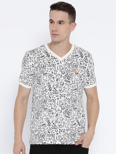 white cotton all over print t-shirt - 15119092 - Very Small Image - 1