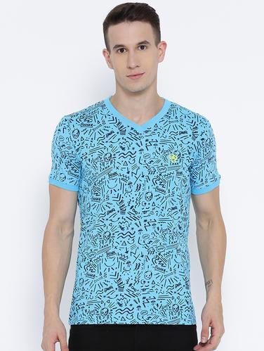 blue cotton all over print t-shirt - 15119093 - Very Small Image - 1