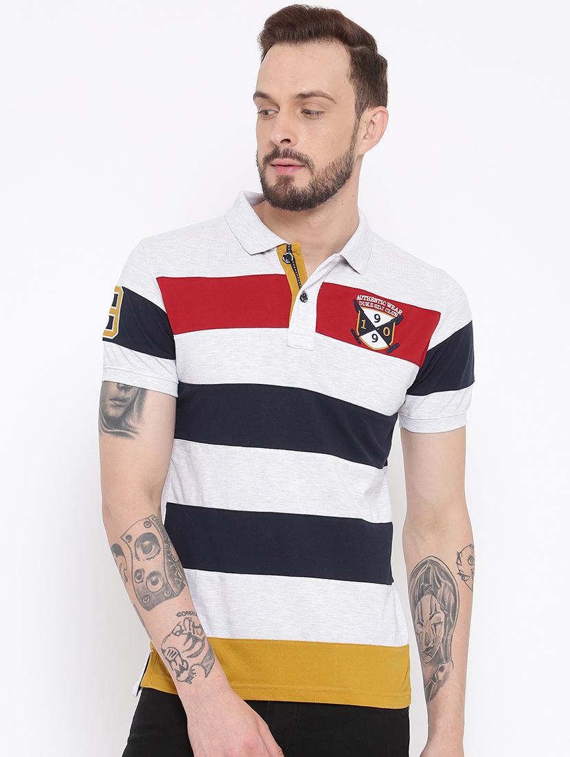 grey cotton polo t-shirt - 15119101 - Zoom Image - 1