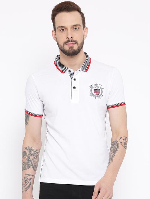 white cotton back print t-shirt - 15119106 - Standard Image - 1