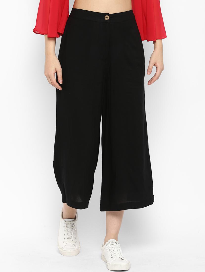 solid black rayon culottes - 15119313 - Zoom Image - 1