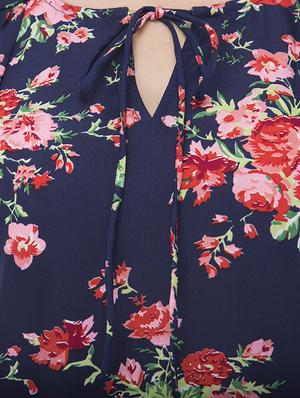 floral tie neck top - 15120844 - Standard Image - 4