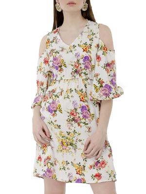 white floral a-line dress - 15120863 - Standard Image - 1