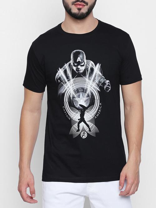black cotton character t-shirt - 15120898 - Standard Image - 1
