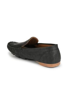 black leather slip on loafer - 15121126 - Standard Image - 3