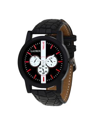 laurex round dial leatherette strap watch - 15121287 - Standard Image - 1