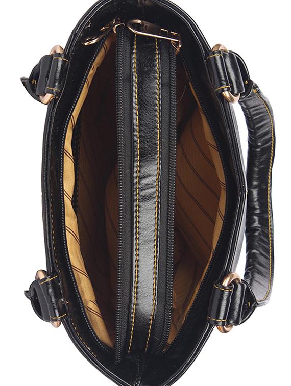 black leatherette handbag - 15121359 - Zoom Image - 3