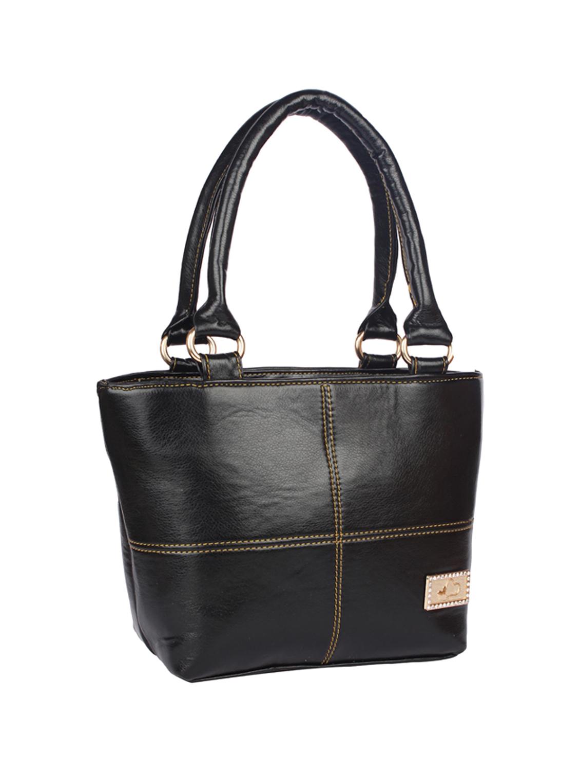 black leatherette handbag - 15121359 - Zoom Image - 4