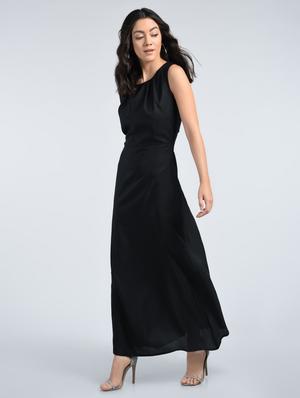 pleated neck maxi dress - 15121395 - Standard Image - 2