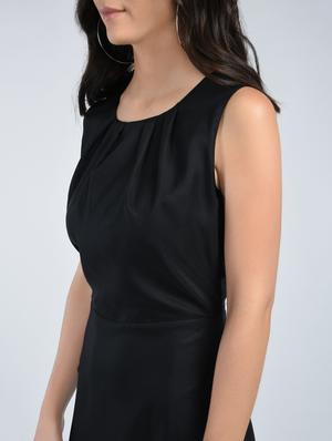 pleated neck maxi dress - 15121395 - Standard Image - 5