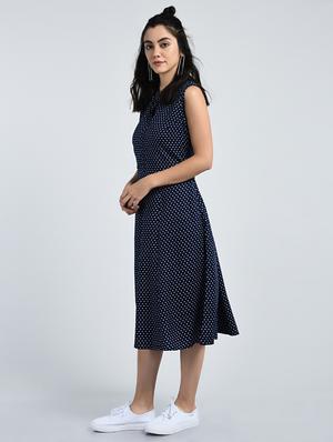 polka doted a-line dress - 15121401 - Standard Image - 2