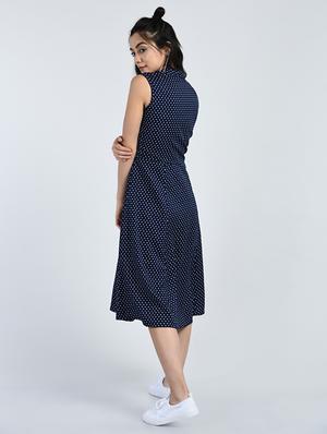 polka doted a-line dress - 15121401 - Standard Image - 3