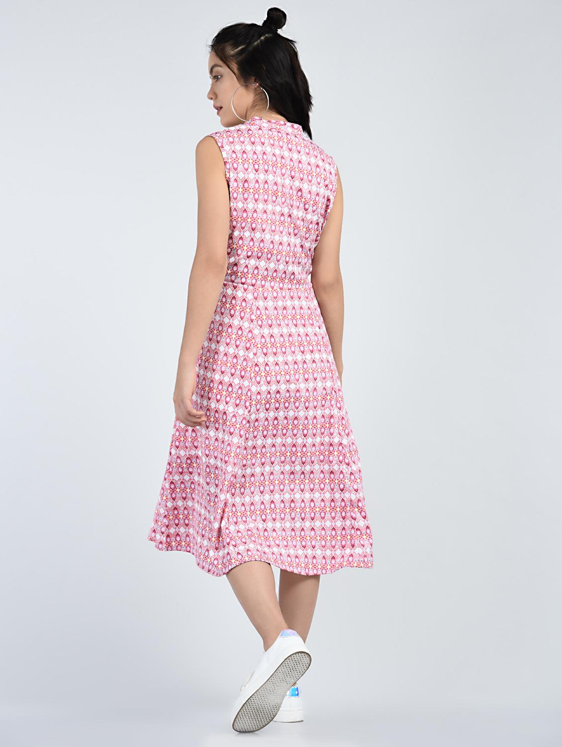 mandarin collar a-line dress - 15121404 - Zoom Image - 3
