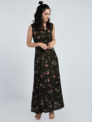 brown floral maxi dress - 15121407 - Standard Image - 1