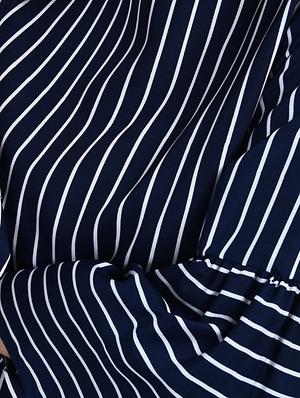 bell sleeved striped shift dress - 15121410 - Standard Image - 6