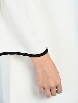 contrast piping bell sleeved dress - 15121414 - Standard Image - 6