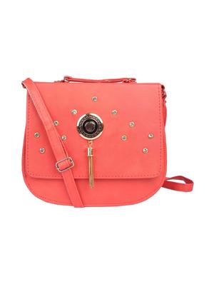 orange leatherette sling bag - 15121570 - Standard Image - 1