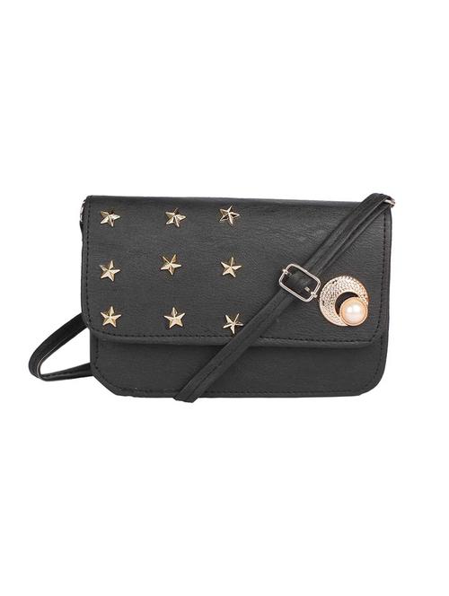 black leatherette sling bag - 15121578 - Standard Image - 1