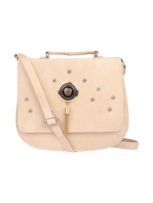 cream leatherette sling bag - 15121580 - Standard Image - 1