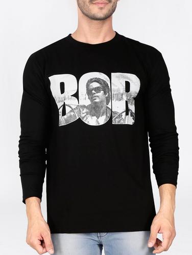 black cotton chest print tshirt - 15121688 - Very Small Image - 1