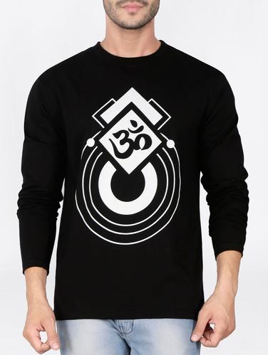 black cotton chest print tshirt - 15121696 - Very Small Image - 1
