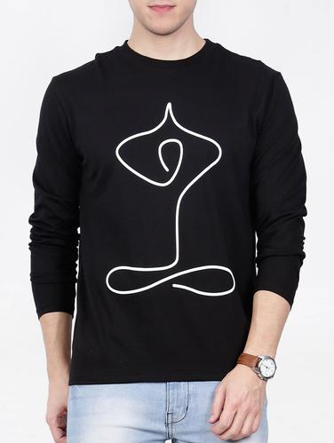 black cotton front print t-shirt - 15121702 - Very Small Image - 1