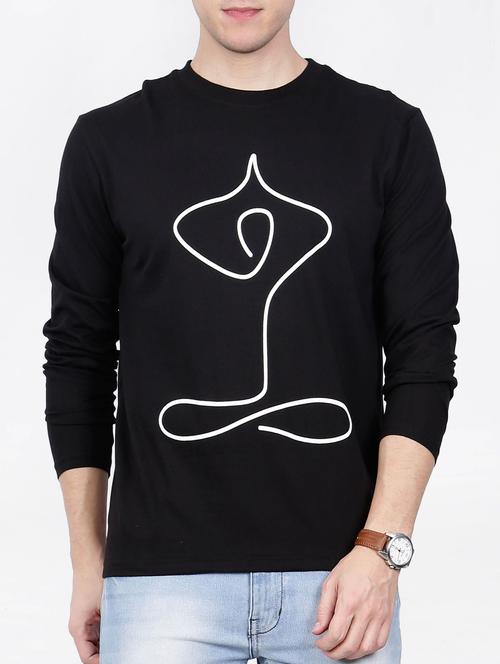 black chest printed t-shirt - 15121702 - Very Small Image - 1