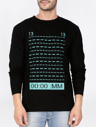 black cotton front print t-shirt - 15121703 - Very Small Image - 1