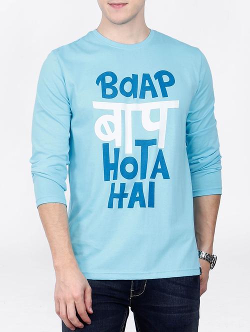 blue cotton front print t-shirt - 15121714 - Standard Image - 1
